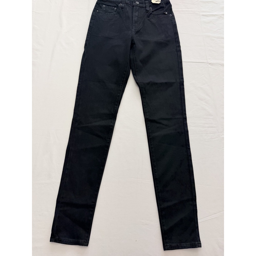 Levis 721 High Rise Skinny Jeans Womens 26 Black Dark Wash Slim 26x32 Denim